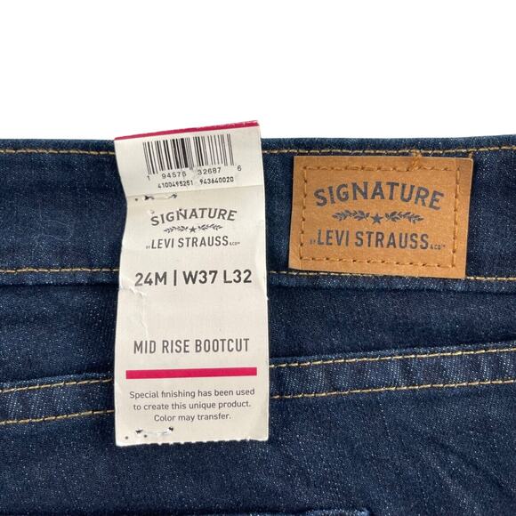 Signature Levi Strauss Jeans Women Plus 24 Dark Wash Mid-rise Bootcut - Picture 6 of 9